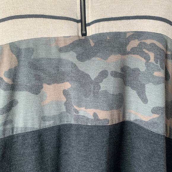 Bibi Pullover Long Sleeve Shirt Quarter Zip Color Block Camo Stripe Size Medium - Picture 11 of 12